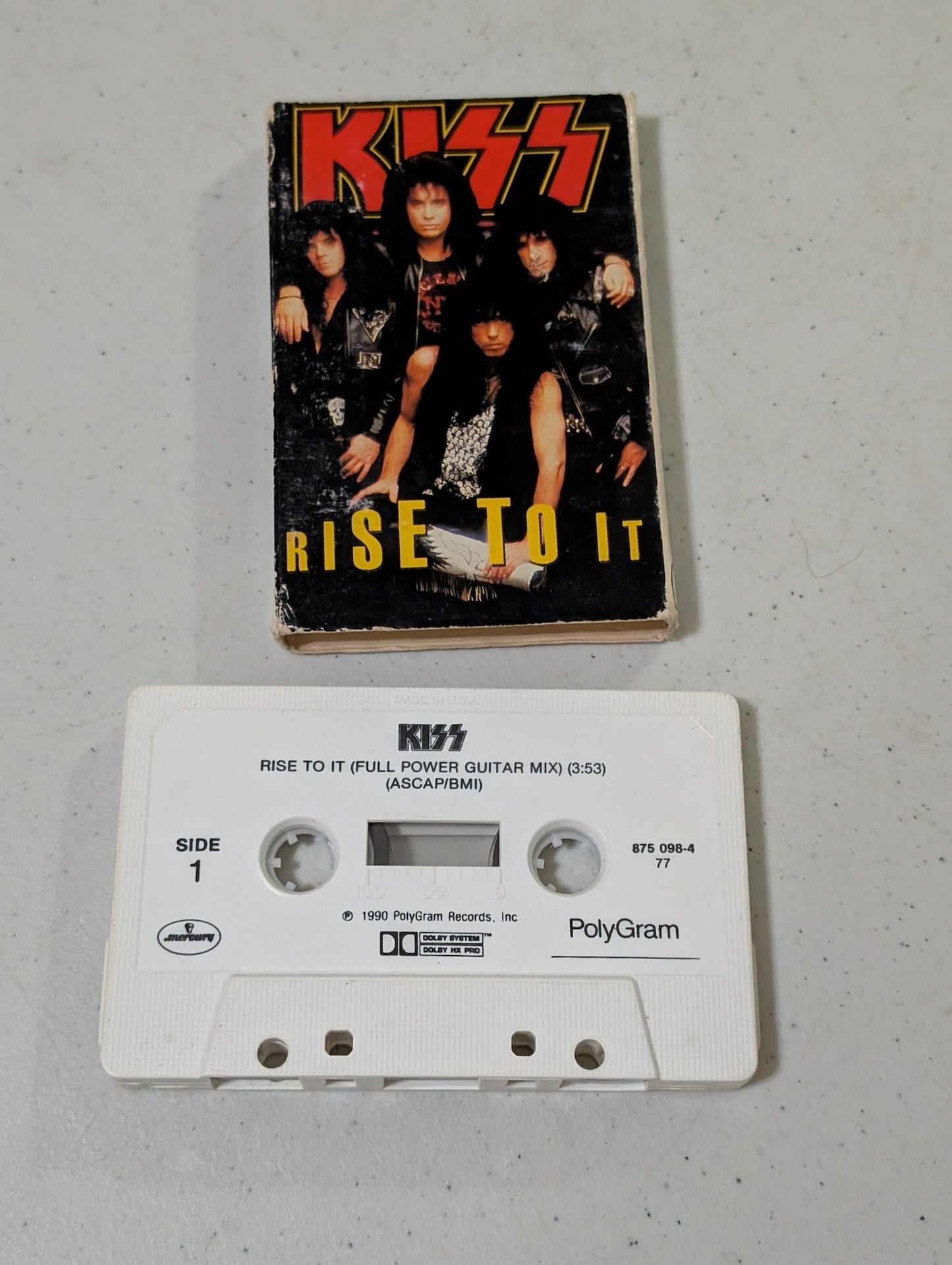 KISS RISE TO IT SINGLE USA cassette tape original 1990  polygram single (Cassette, vintage, out of print)
