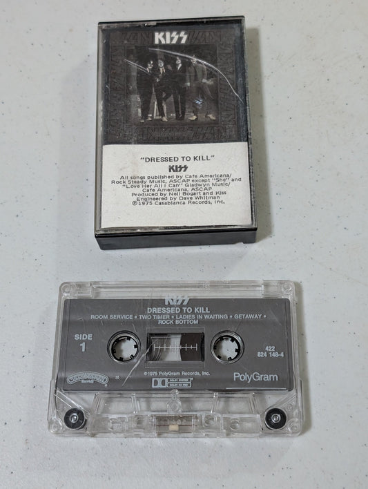 KISS ~ DRESSED TO KILL ~ ORIGINAL CASSETTE ~ 1975 (Cassette, vintage, out of print)