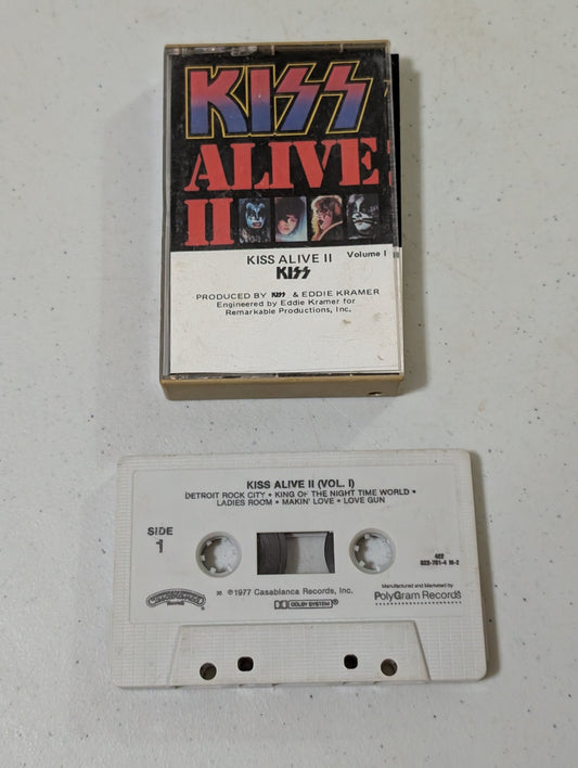 Kiss Alive II Volume 1 Cassette, 1977,  Rock and Roll!(Cassette, vintage, out of print)