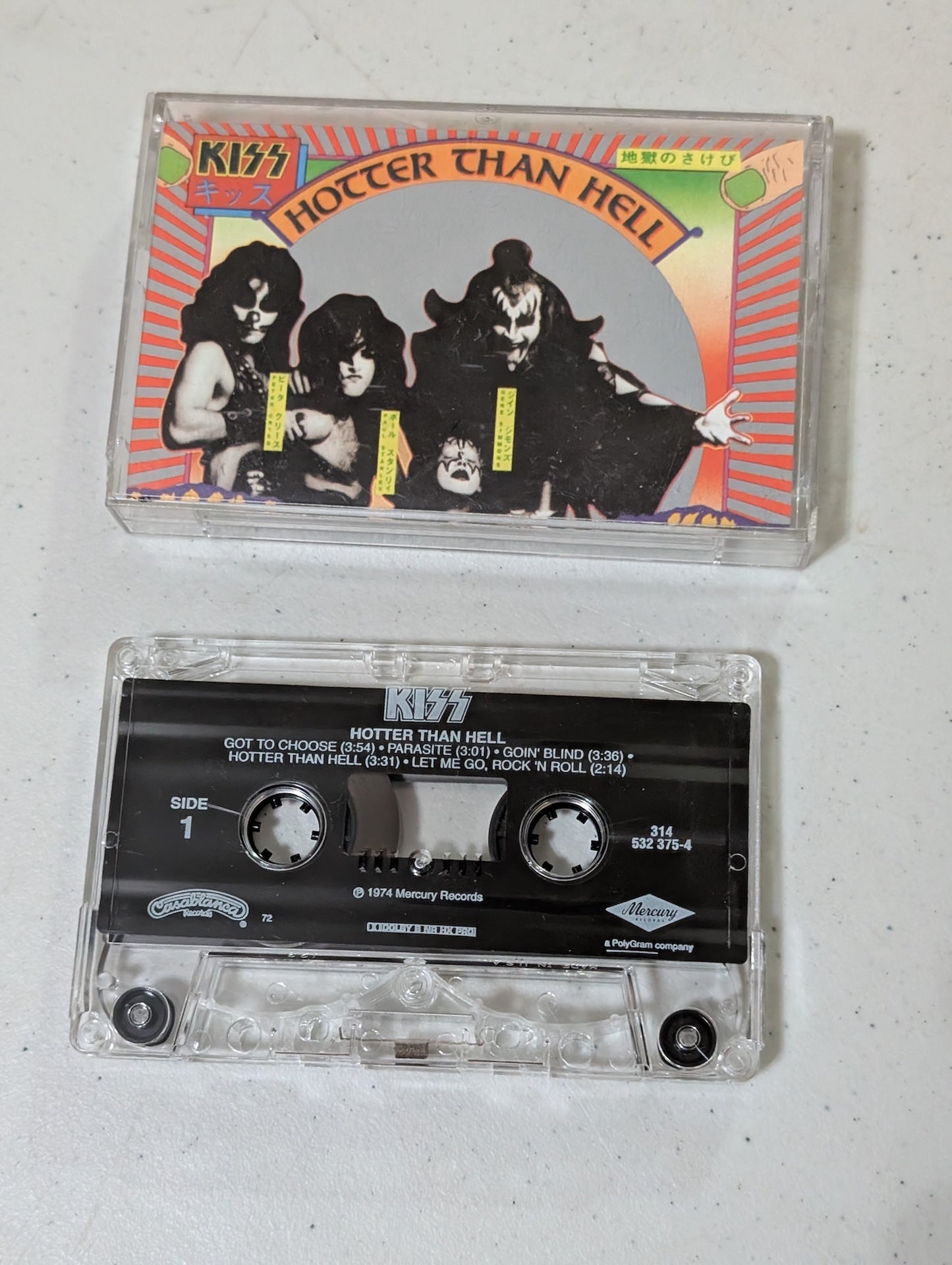 KISS Hotter Than Hell Cassette Tape Casablanca 1974 Hard Rock Metal(Cassette, vintage, out of print)