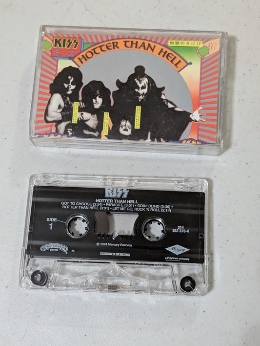 KISS Hotter Than Hell Cassette Tape Casablanca 1974 Hard Rock Metal(Cassette, vintage, out of print)