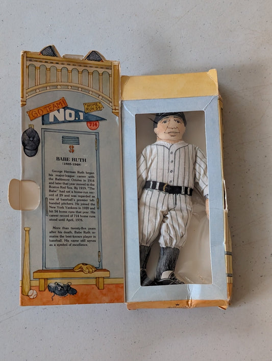 Babe Ruth 1979 Hallmark Doll w/ Original Box Yankees(vintage, collectable, nostalgia, toy)
