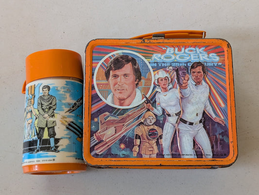 BUCK ROGERS METAL LUNCHBOX w/ THERMOS VINTAGE 1979 (vintage, collectable, nostalgia, toy)