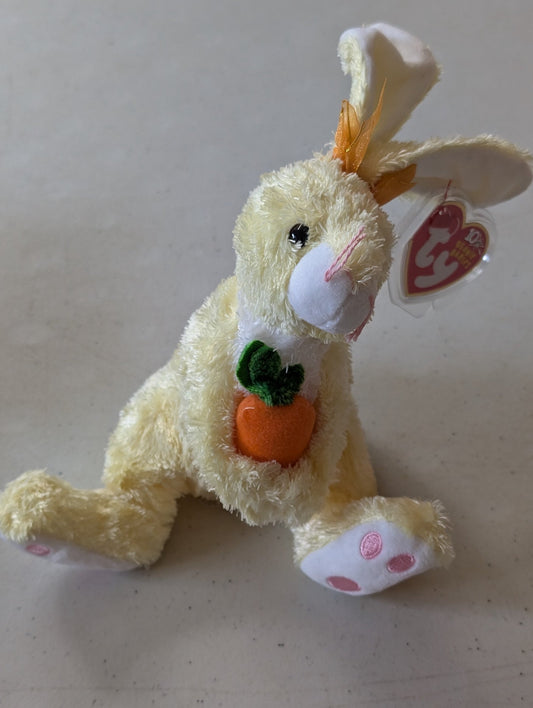 Carrots the Rabbit - Ty Beanie Babies (Yellow, 2003, Plush Toy)