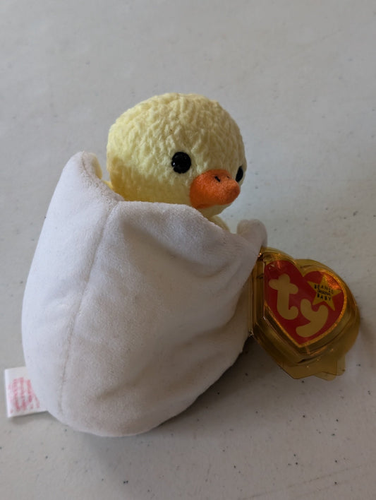 Eggbert the Chick - Ty Beanie Babies (Yellow, White, 1998, Plush Toy)