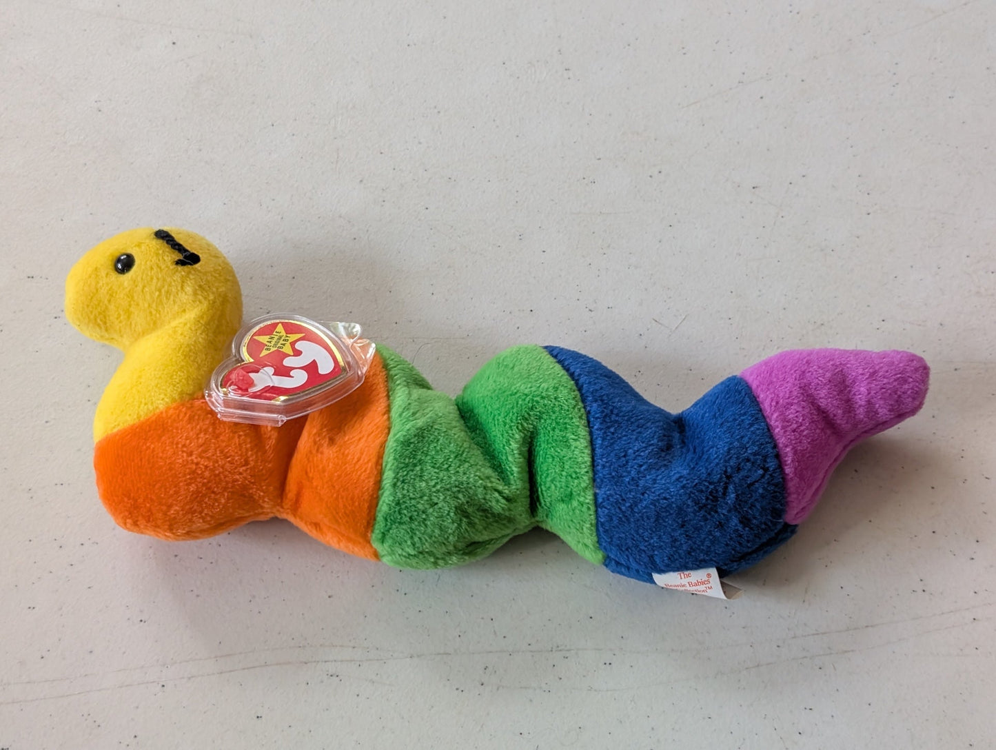 Inch the Worm - Ty Beanie Babies (Multicolor, 1995, Plush Toy)