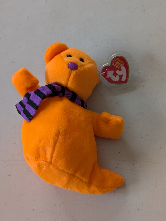 Haunt the Bear - Ty Beanie Babies (Orange, 2001, Plush Toy)