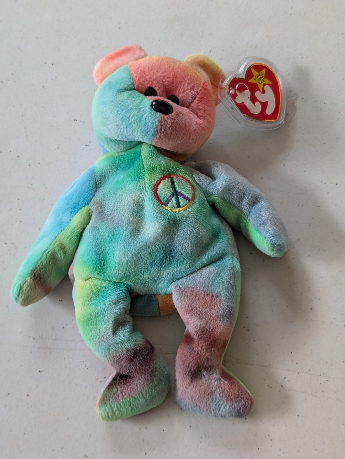Peace the Bear - Ty Beanie Babies (Tie-Dye, 1996, Plush Toy)