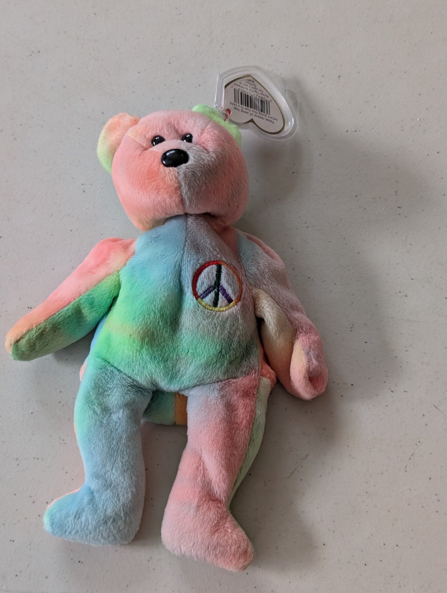 Peace the Bear - Ty Beanie Babies (Tie-Dye 1996  Plush Toy)
