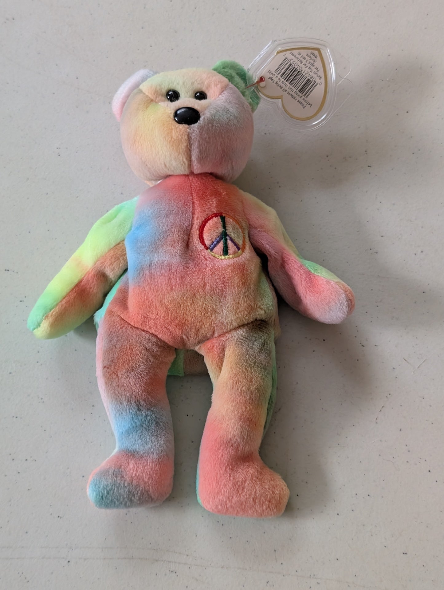 Peace the Bear - Ty Beanie Babies (Tie Dye, 1996, Plush Toy)