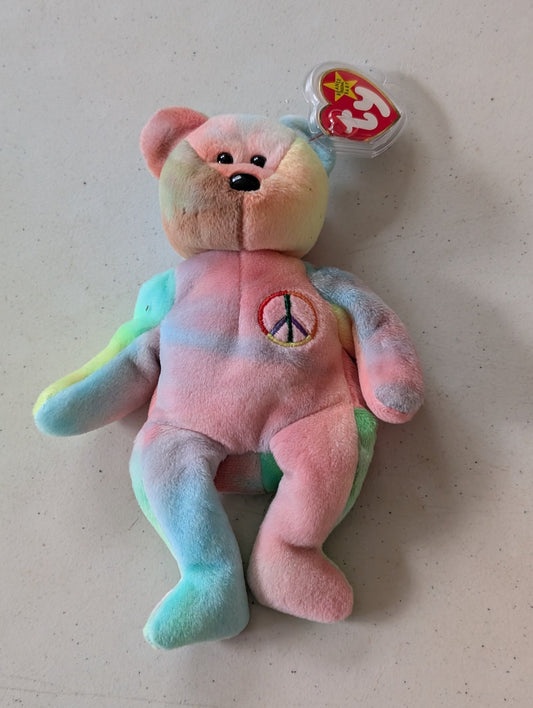 Peace - Ty Beanie Babies (Plush Toy, Tie-Dye, 1996)