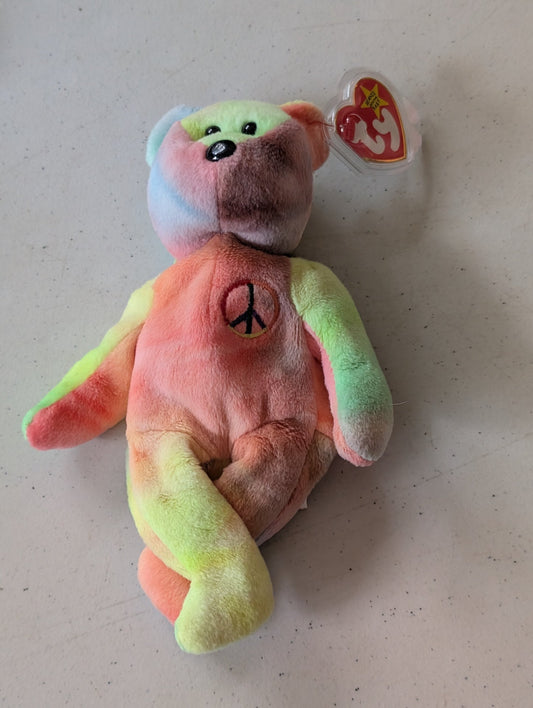 Peace - Ty Beanie Babies (Tie-Dye, 1996, Plush Toy)