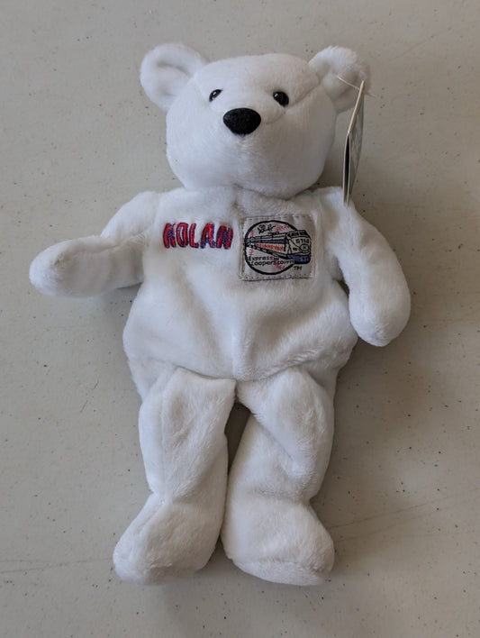 Nolan Ryan Bear - Salvino's Bammers (White, 1998, Plush Toy)