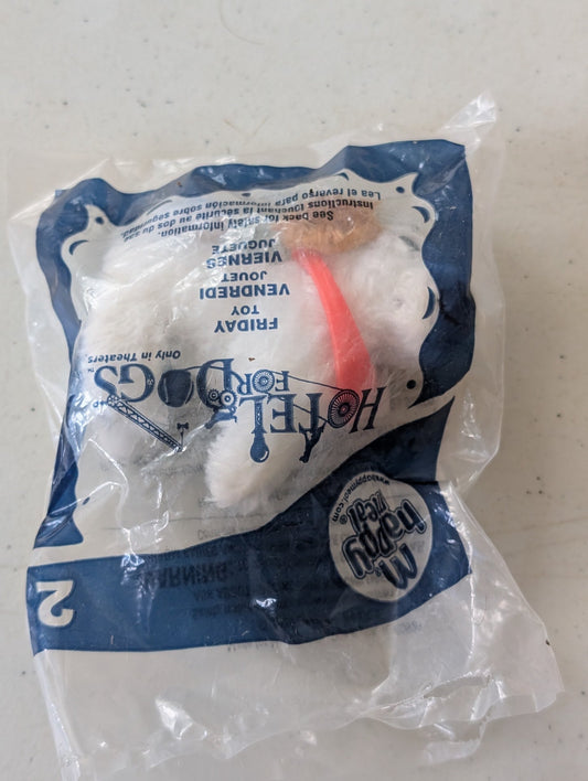 Hotel for Dogs - Friday - McDonald's Happy Meal Toy (White, Brown, Red, 2009, Plush Toy)