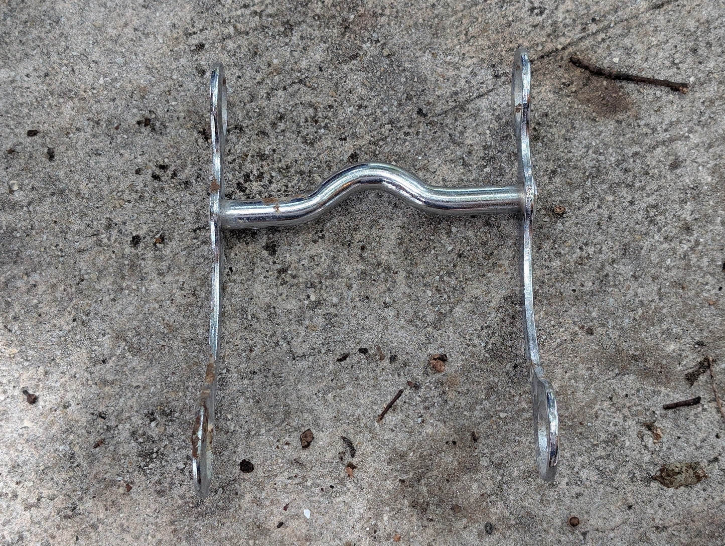 Low Port Grazing Curb Bit from Unknown -  Tack (Plated Steel or Stainless Steel Horse Tack, Equestrian, Western, Rustic, Silver)