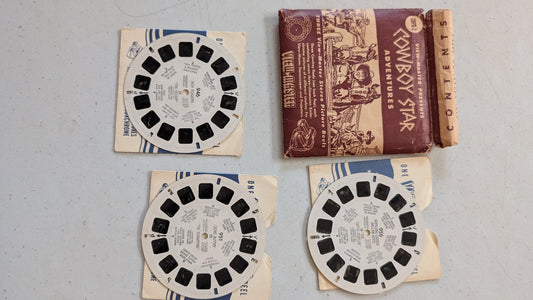 Cowboy Star Adventures - Vintage 1953 View-Master set of three Reels 946, 951, 956(vintage, collectable, nostalgia, toy)
