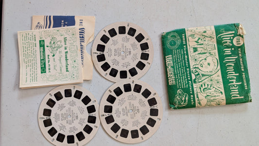 Alice in Wonderland - Vintage 1953 View-Master set of three Reels FT20A, FT20B, FT20C with Booklet (vintage, collectable, nostalgia, toy)
