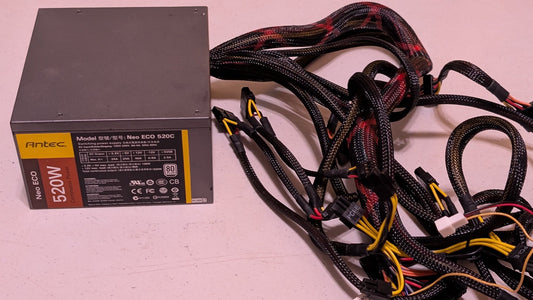 Neo ECO 520C from Antec - 2010s Computer Components (Metal, Plastic Power Supply Unit, Industrial, Utilitarian, Gray, Black, Yellow)