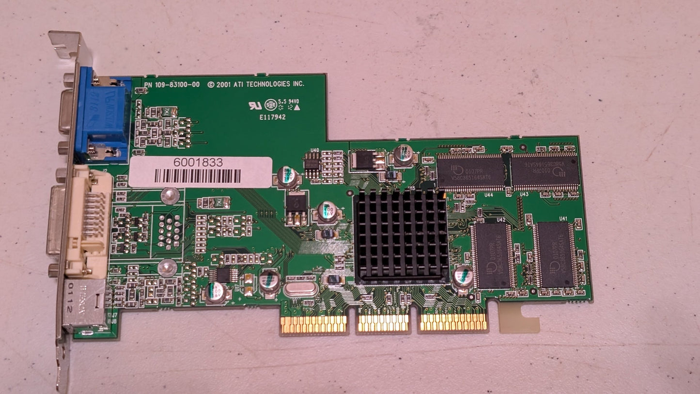 Radeon 7000/7500 series from ATI - 2001 Computer Components (PCB, Metal, Aluminum Video Card, Retro Tech, Green, Black, Blue, White)