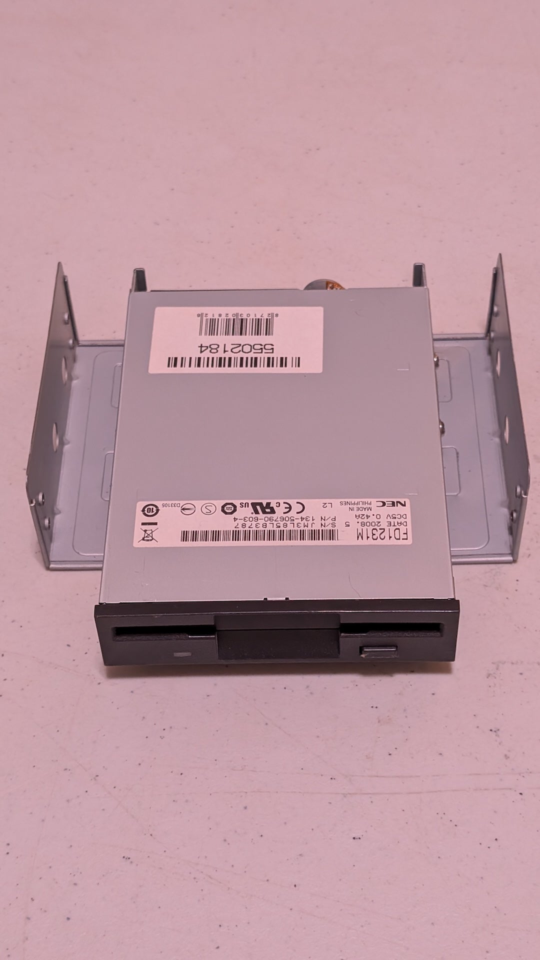 FD1231M from NEC - 1990s Computer Components (Metal, Plastic, PCB Floppy Drive, Retro Tech, Industrial, Silver, Black)