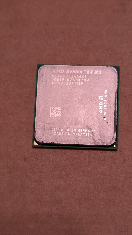 Athlon 64 X2 6400+ (ADX6400IAA6CZ) from AMD - 2005 Computer Components (Metal, Silicon, PCB CPU, Industrial, Silver, Green)