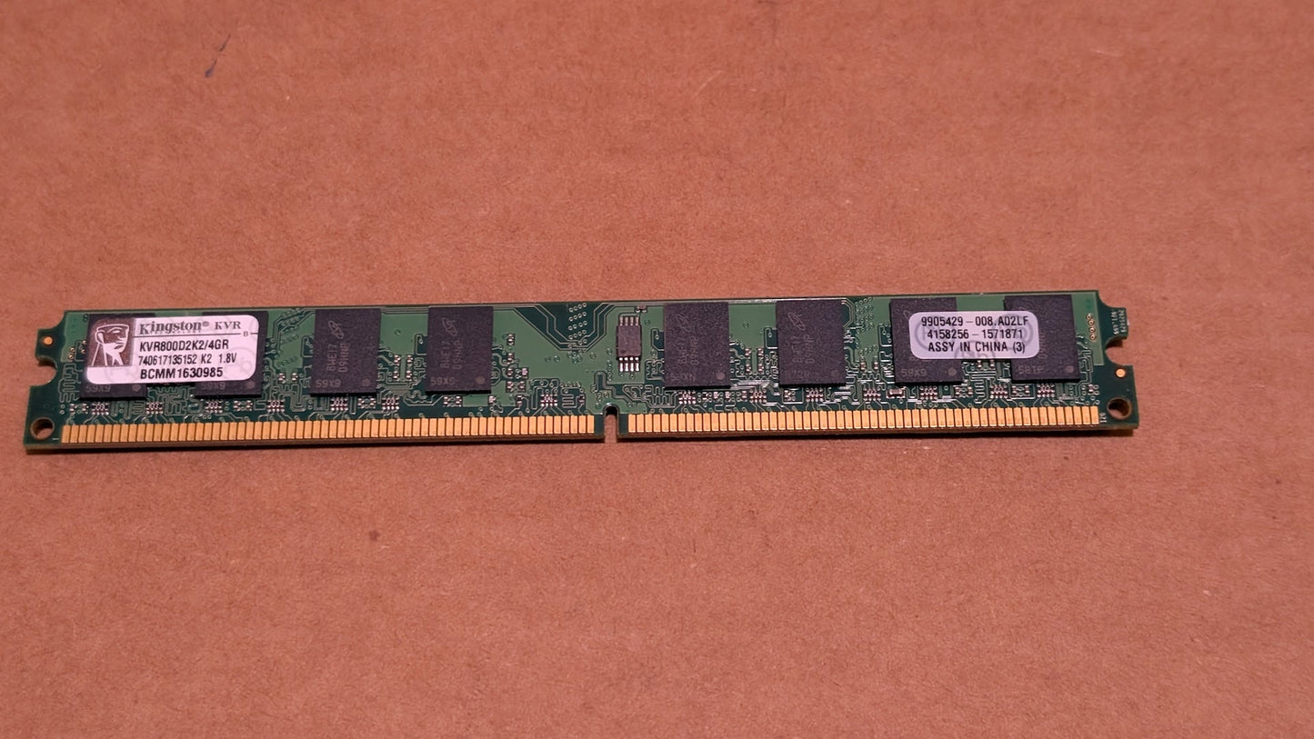KVR 2GB DDR2 (KVR800D2N6/2G) from Kingston - 2000s Computer Components (PCB, Silicon RAM, Utilitarian, Green, Black, Silver)
