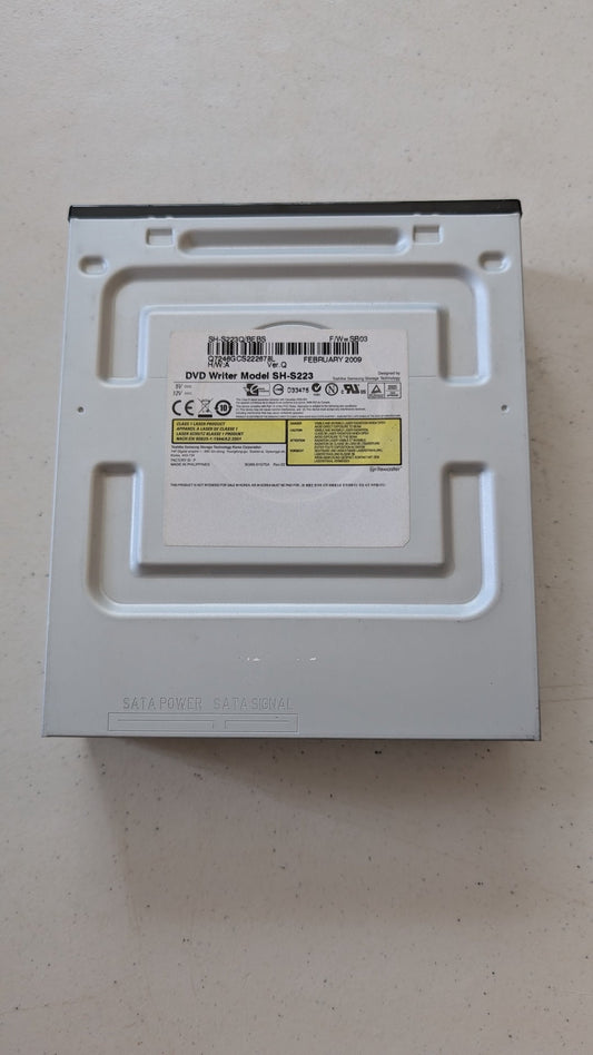 DVD Writer Model SH-S223 from Samsung/TSSTcorp - 2009 Computer Components (Metal, Plastic, PCB Optical Drive, Industrial, Silver)