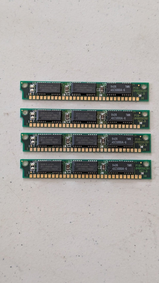 41C1000A-6 from OKI / Unbranded - 1990s Computer Components (PCB, Silicon RAM (SIMM), Retro Tech, Green, Black, Gold)