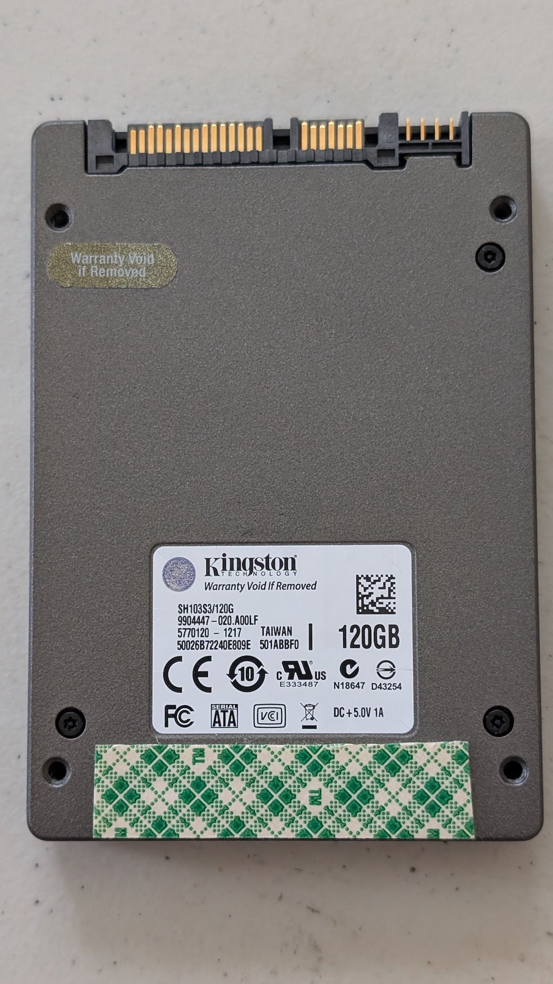 SH103S3/120G from Kingston - 2010s Computer Components (Metal, Plastic, PCB Solid State Drive, Utilitarian, Modern, Gray, Black)