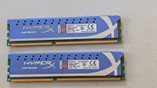 HyperX Genesis (KHX1600C9D3K2/4GX) from Kingston - 2010s Computer Components (Metal, PCB, Silicon RAM, Gamer Aesthetic, Blue, Silver, Green)