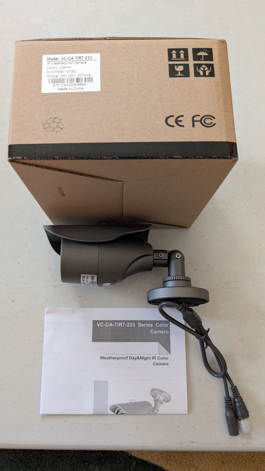 VC-CA-TIR7-233 from Unbranded/Generic - 2010s Security (Metal, Plastic, Glass Security Camera, Utilitarian, Industrial Gray, Black)