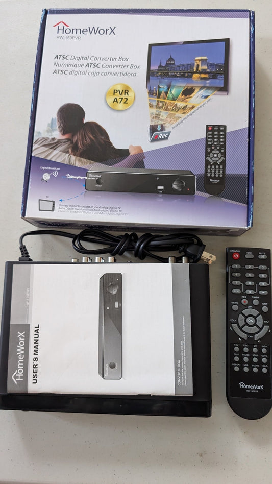HW-150PVR from HomeWorx - 2010s Consumer Electronics (Plastic, Metal TV Converter Box, Utilitarian, Black, Silver)