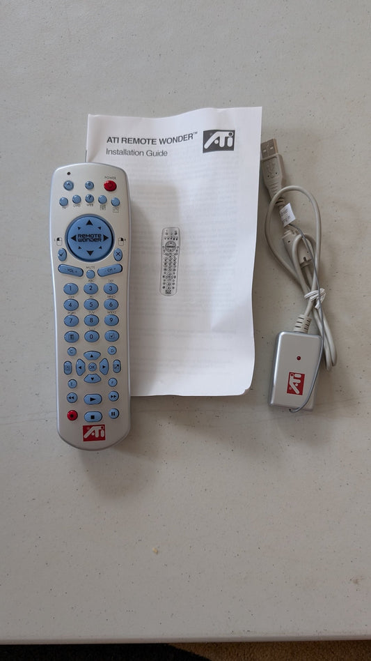REMOTE WONDER from ATI - 2000s Peripherals (Plastic Remote Control, Retro Tech, Silver, Blue)