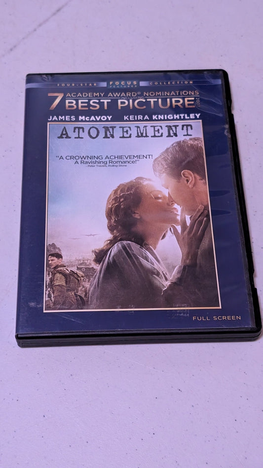 ATONEMENT DVD MOVIE FILM JAMES MCAVOY KEIRA KNIGHTLEY ROMOLA GARAI