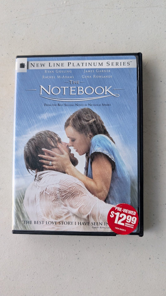 THE NOTEBOOK New DVD Ryan Gosling James Garner Rachel McAdams Gena Rowlands