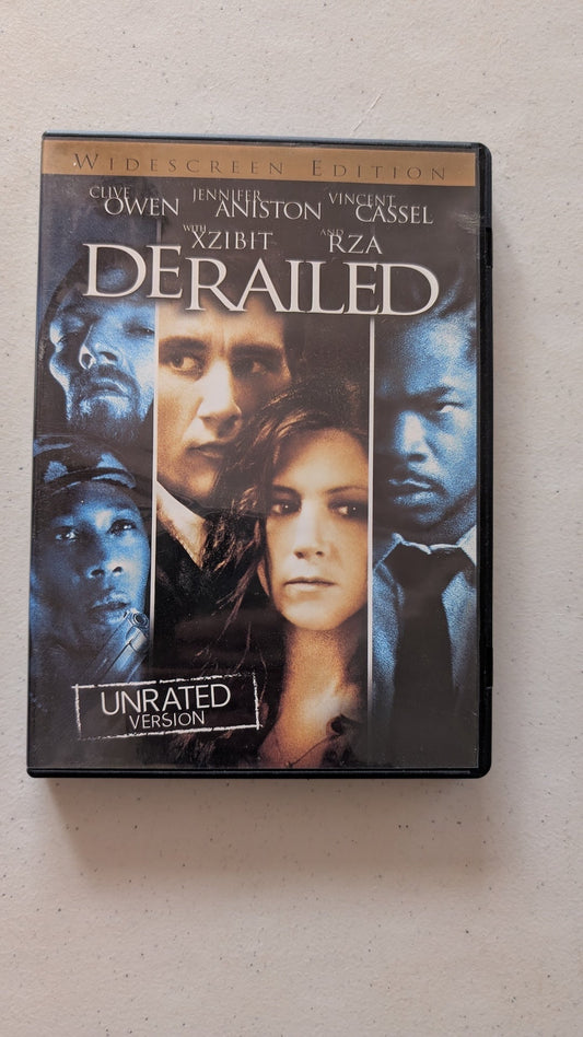 Derailed (DVD, 2005, Unrated) Clive Owen, Jennifer Aniston, Vincent Cassel, with Xzibit and RZA