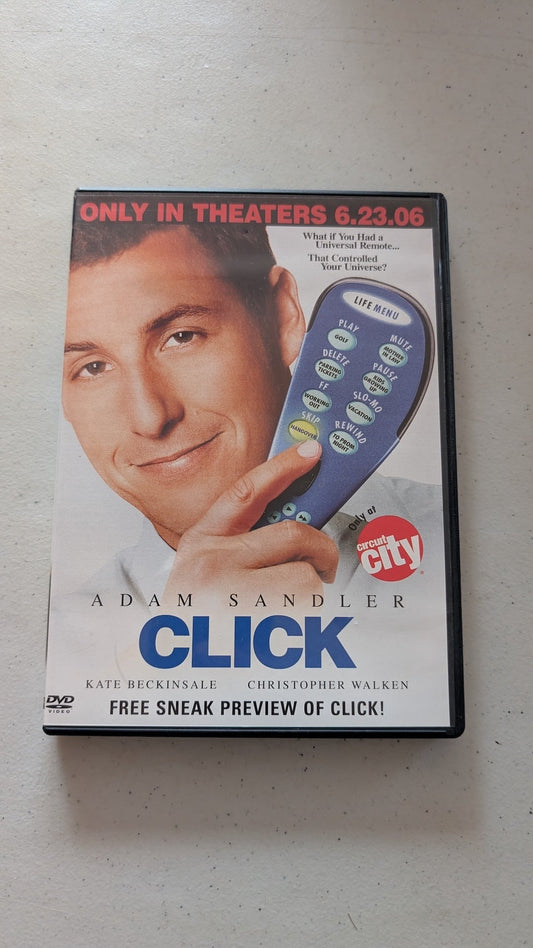 Click (DVD, 2006, PG-13) Adam Sandler, Kate Beckinsale, Christopher Walken