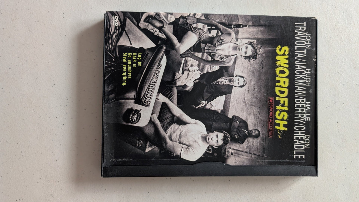 Swordfish (DVD, 2001, R) John Travolta, Hugh Jackman, Halle Berry, Don Cheadle