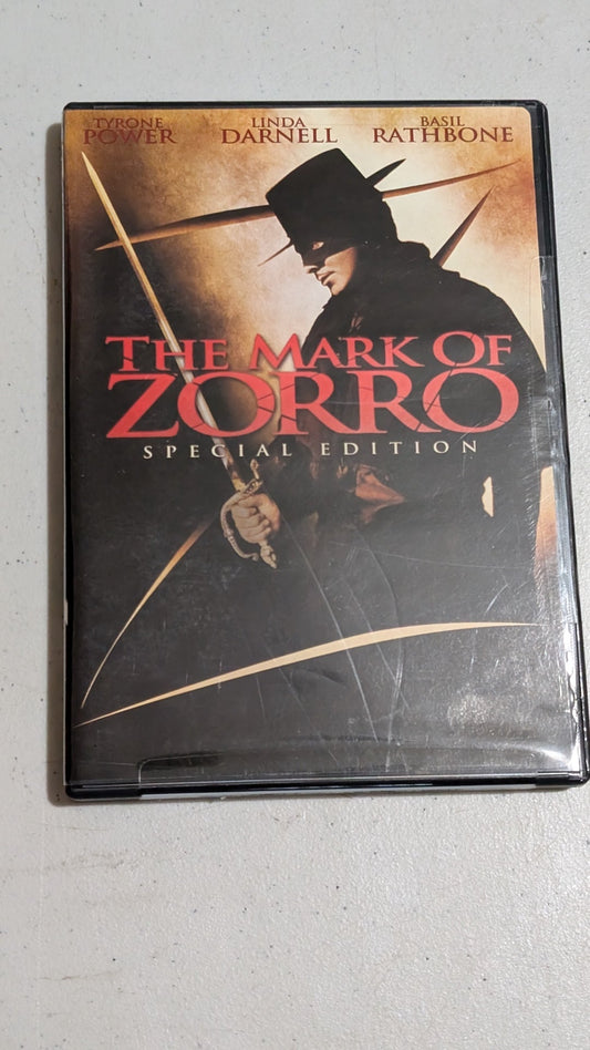 The Mark of Zorro (DVD, 1940, Not Rated) Tyrone Power, Linda Darnell, Basil Rathbone