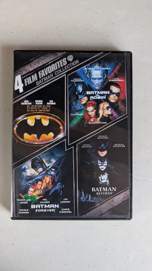 4 Film Favorites: Batman Collection (DVD, 1989-1997, PG-13) Michael Keaton, Jack Nicholson, Kim Basinger, Val Kilmer, George Clooney