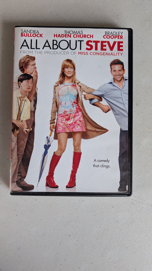 All About Steve (DVD, 2009, PG-13) Sandra Bullock, Bradley Cooper, Thomas Haden Church