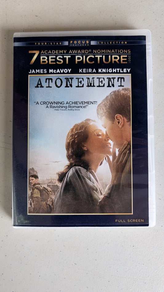 Atonement (DVD, 2007, R) James McAvoy, Keira Knightley, Saoirse Ronan