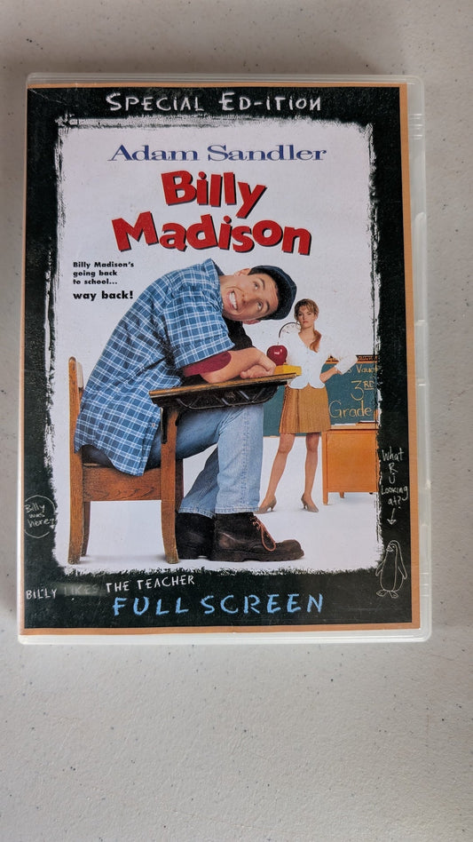 Billy Madison (DVD, 1995, PG-13) Adam Sandler, Darren McGavin, Bridgette Wilson-Sampras