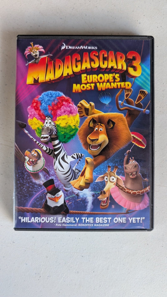 Madagascar 3: Europe's Most Wanted (DVD, 2012, PG) Ben Stiller, Chris Rock, David Schwimmer