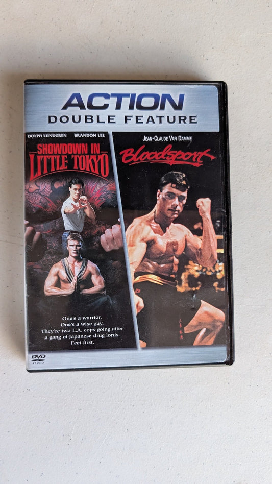 Action Double Feature: Showdown in Little Tokyo & Bloodsport (DVD, 1991, 1988, R) Dolph Lundgren, Brandon Lee, Jean-Claude Van Damme