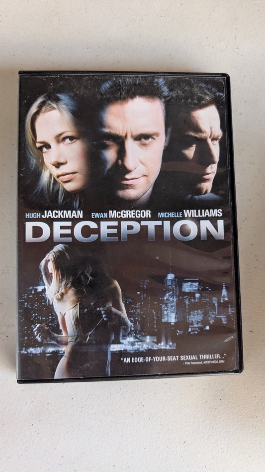 Deception (DVD, 2008, R) Hugh Jackman, Ewan McGregor, Michelle Williams