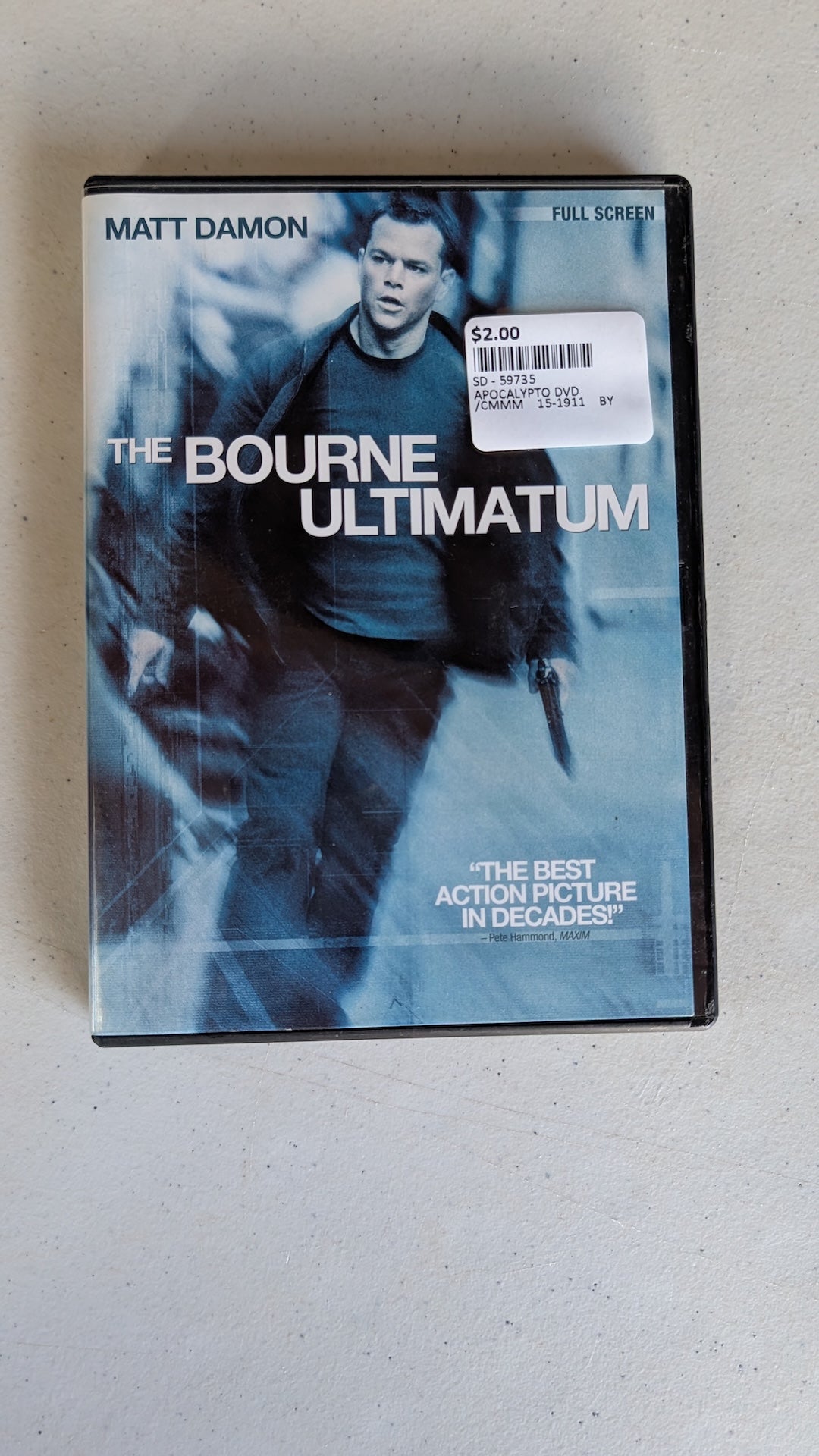 The Bourne Ultimatum (DVD, 2007, PG-13) Matt Damon, Julia Stiles, David Strathairn