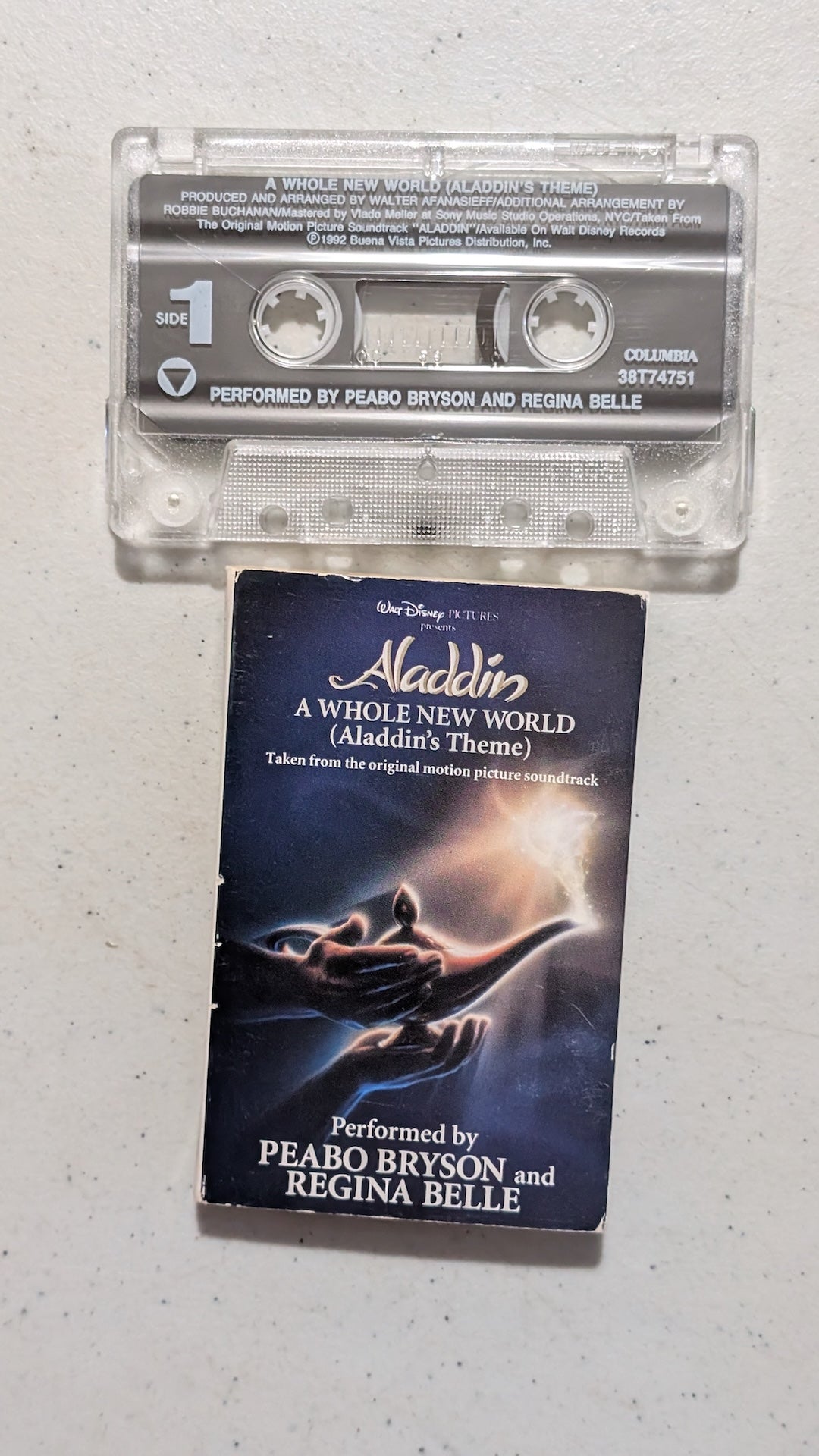 Peabo Bryson and Regina Belle - A Whole New World (Aladdin's Theme) (Pop, Soundtrack, Cassette Single, 1992)