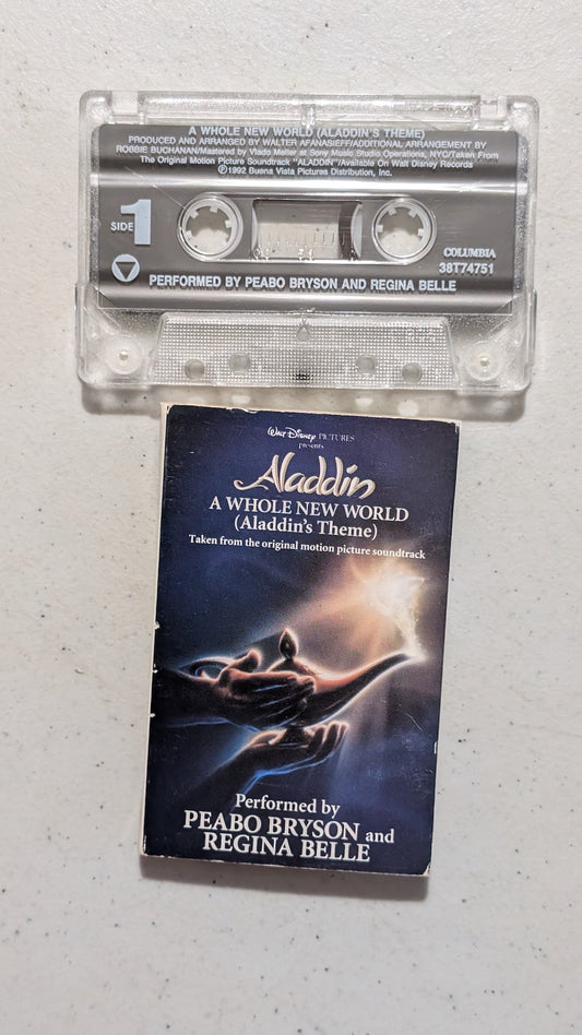 Peabo Bryson and Regina Belle - A Whole New World (Aladdin's Theme) (Pop, Soundtrack, Cassette Single, 1992)