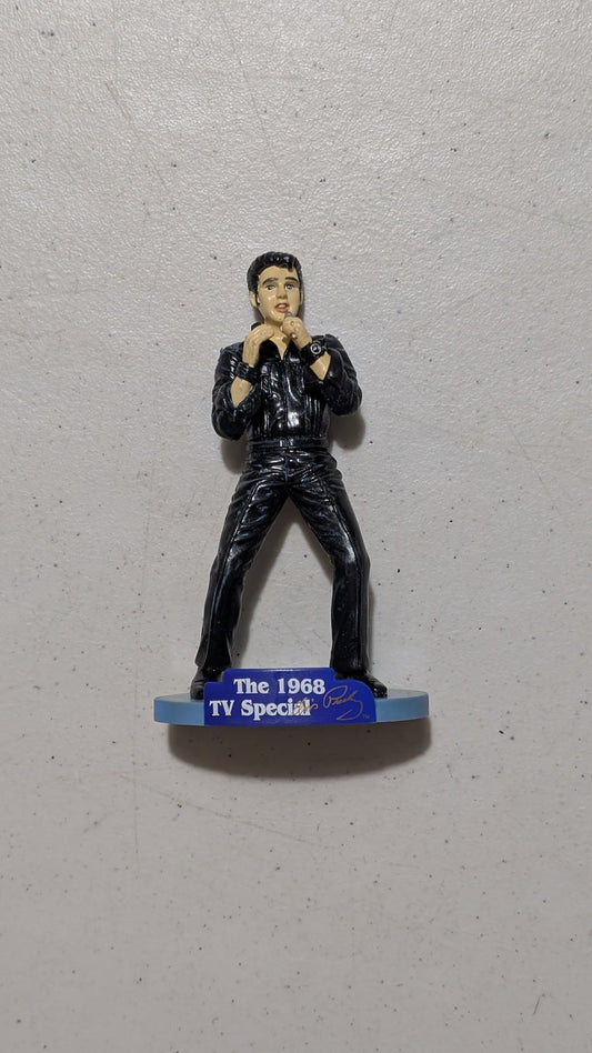 Elvis 'The 1968 TV Special' Figurine from Unknown - 1990s Collectible (Plastic Figurine, Music Memorabilia, Black, Blue, Collectable, Vintage, Original)